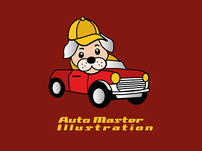 Auto Master Illustration automotive cap dog illustraion puppy