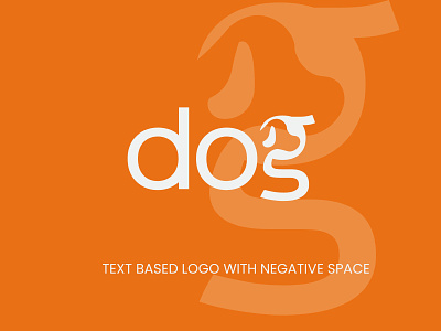 Text based logo with negative space dog gshape icon logo negativespace text