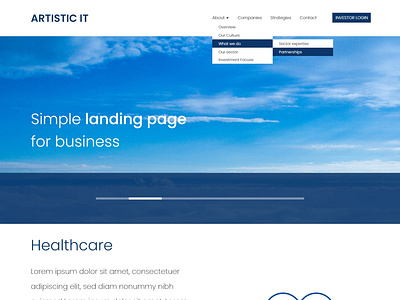 Simple landing page for business