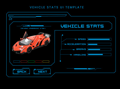 vehicle stats UI template app design graphic design illustration stats template ui ux vehicle
