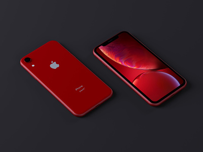 Red iPhone Xr Mockup