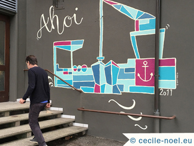 Ahoi Mural Illustration Cecile Noel