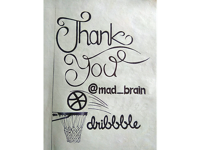 Dribbble drawing handmade invite second shot sketching thank you thanks
