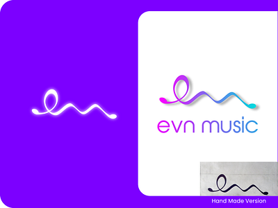 Evn Music drawing evn handmade icon logo music purple