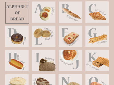 Alphabet Of Bread graphic design illustrator poster