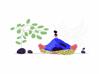 Switching job and country during a pandemic challenge character character design characterdesign characters design flat illustration illustrations meditating meditation meditations relax relaxing vector