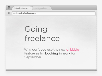 Going freelance... freelance hire me web design