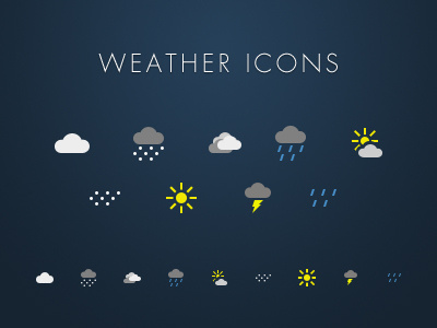 Weather Icons 16px 32px clouds free icon icons iconz lightning non retina rain retina snow sun sunshine weather