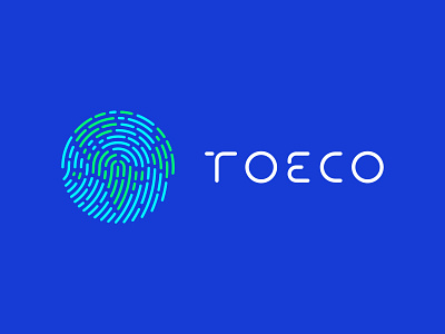 TOECO - Earth fingerprint blue branding earth ecology ecosystem fingerprint green logo logodesign logotype ocean planet typography