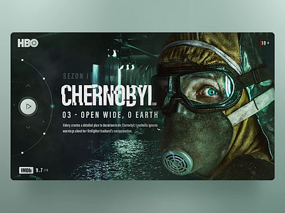 Chernobyl 1986 HBO miniserial interface after effect animation concept dekstop design interface landing redesign tv app uxui web webdesig website