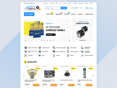 CNC Accessories e-commerce store EBMiA cnc design e commerce interface machines metal mobile mobile design modern online shop parts project shop store ui ux uxui web website