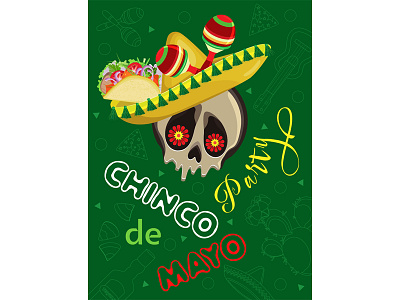Vector poster on the holiday of Cinco de Mayo. cinco de mayo graphics holiday illustration mexican holiday poster skull in sombrero vector