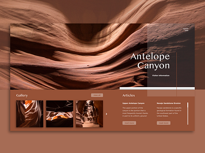Antelope Canyon Landing Page antelope canyon articles brown gallery landing page layers red visitor site web design website