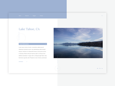 Lake Tahoe Landing Page blue calm grey lake tahoe landing page layers photography uidesign uxdesign web design website