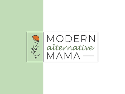 Modern Alternative Mama Logo Concept earthy green icon illustrator kids leaves logo logo design modern mom mommy natural question symbolism