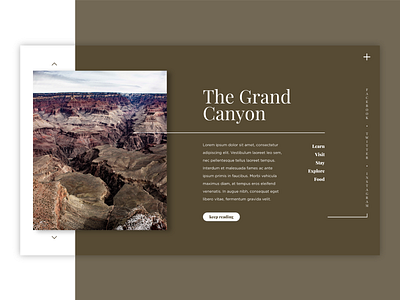 Grand Canyon Landing Page brown grand grand canyon graphic design green homepage landing page slider social travel travel site web design website design