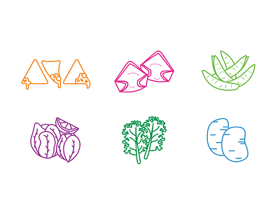 Balance Icons balance branding bright brussel sprouts colorful edamame food food icons graphic design icon design icons illustration kale nachos potatoes