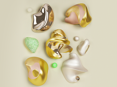 '20 3d art c4d cgi color digital art gold illustration