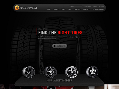 Deals on Wheels - Concept Project auto website landing page tires web design wheels