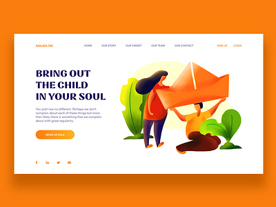 Solidi.Me Illustration children flat graphic design illustration interaction design landing page layout typography ui ui ux web web design