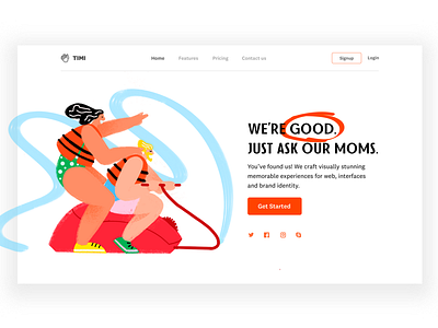 Illustration for TIMI chill flat graphic design illustration interaction design landing page layout typography ui ui ux web web design