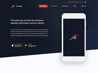 Fitclub App Landing Page