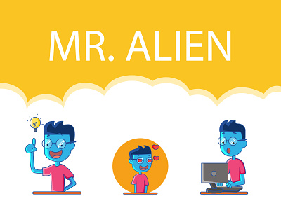 Mr. Alien Sticker Design cartoon cute design dribbble emoji emojiexperts expressions lovable set stickers