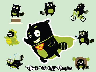Black - The All Rounder Cat Emoji Set