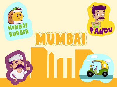 Mumbai Cartoon Emoji Set