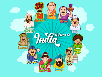Indian Characters Emoji Set cartoon characters chat cute design emoji emojiexperts expressions illustration indian set stickers