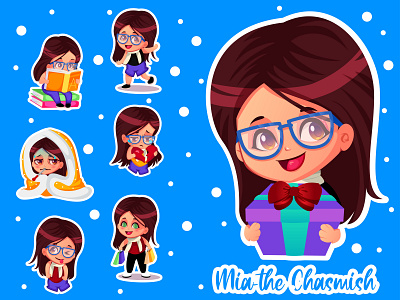 Mia The Chasmish Girl Emoji Set chat cute design dribbble emoji emojiexperts expressions girl lovable set stickers