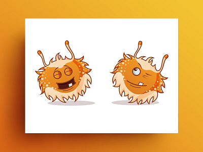 Fuzzy the Monster chat cute design emoji lovable orange s set shot stickers