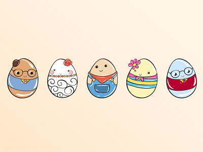 Cute Egg Emojis chat cute design emoji lovable orange set shot stickers