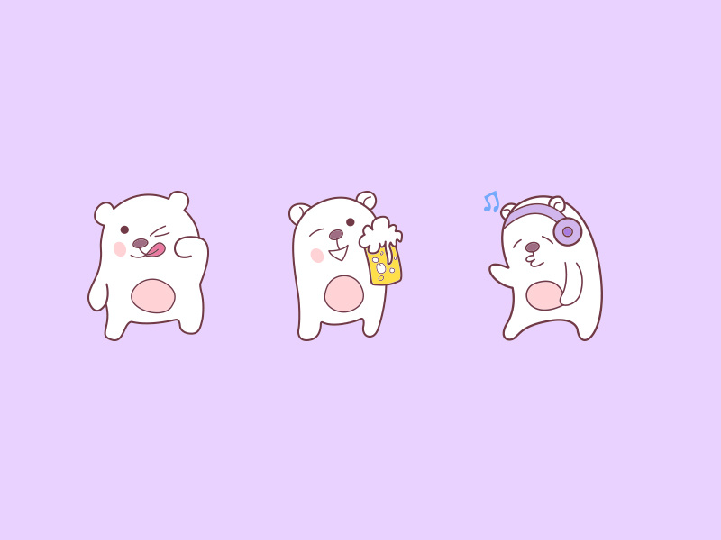 Cute White Bear! by Emoji Expert on Dribbble