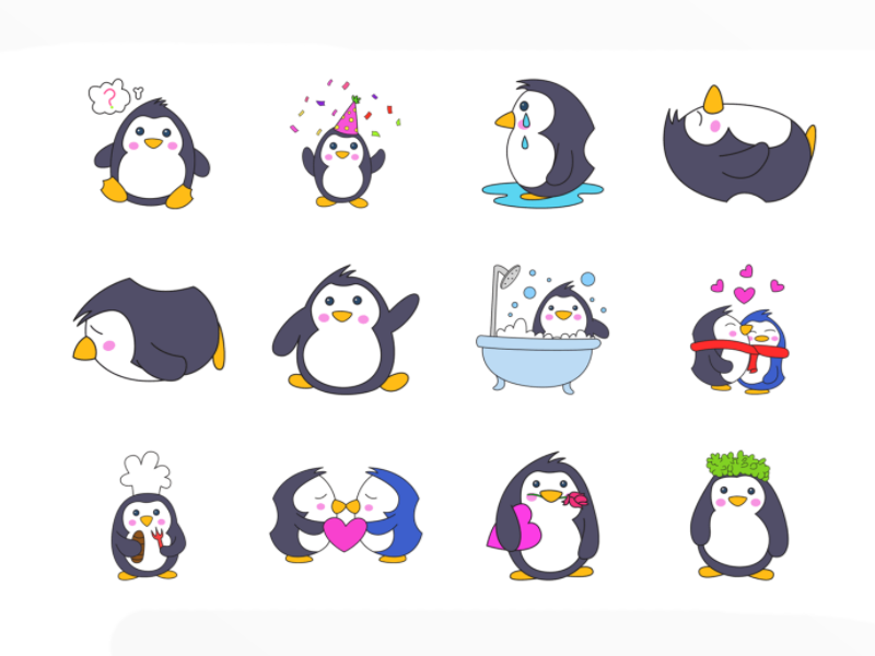 Cute Penguin Emoji.