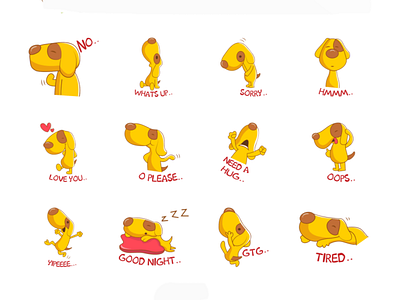 Cute Dog Stickers chat cute design dog emoji lovable set shot stickers