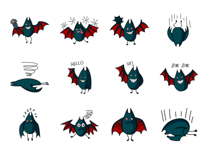 Cute Bat Emoji by Emoji Expert on Dribbble