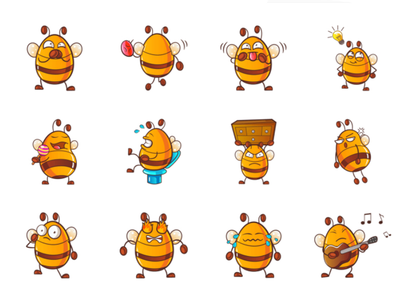 Cute Bee Emojis by Emoji Expert on Dribbble