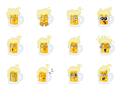 Cute Beer Emoji app beer chat cute design emoji expression lovable set shot smiley stickers