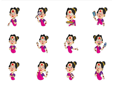 Indian Aunt Emojis