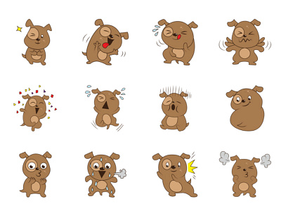 Cute Dog Emojis chat cute design dog emoji lovable set shot stickers