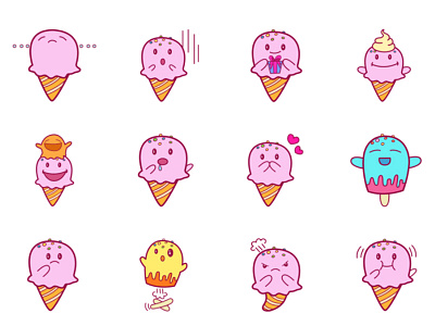 Cute Ice Cream Emojis