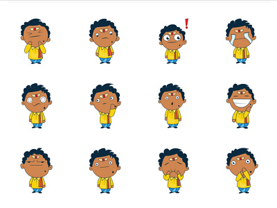 Cute South Indian Man Emoji chat cute design emoji indian lovable man set shot south stickers