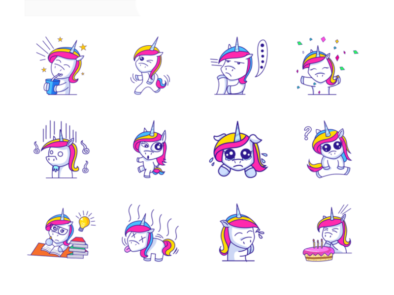 Cute Unicorn Emoji by Emoji Expert on Dribbble