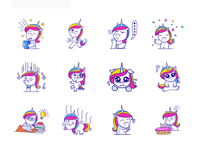 Cute Unicorn Emoji debut dribbble emoji emojiexperts expressions faces firstshot smileys unicorn yellow