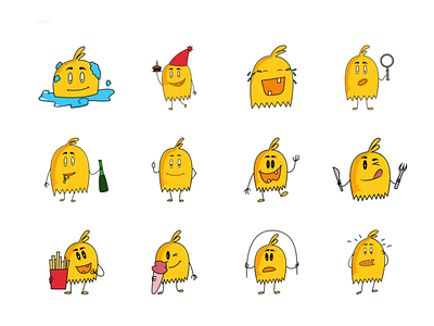 Cute emoji set debut dribbble emoji emojiexperts expressions faces firstshot smileys yellow