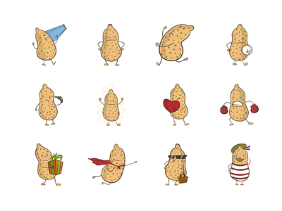 GroundNut Emoji set blue cartoon character debut dribbble emoji emojiexperts expressions faces firstshot groundnut smileys