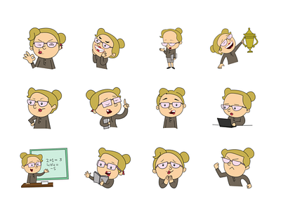 Teacher emoji set blue character debut dribbble emoji emojiexperts expressions faces firstshot smileys teacher