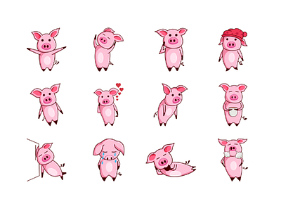 Oink The Cute Piggy Emoji Set