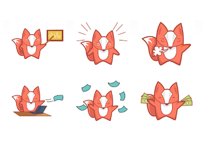 Cute Fox Emoji Set cartoon design dribble emoji emoji expert expressions fox happy set unique